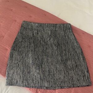 H&M Black and Gray Metallic High Waisted Mini Skirt